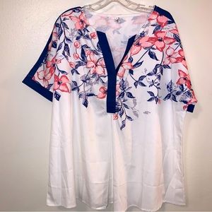 Floral V-Neck Women's Top